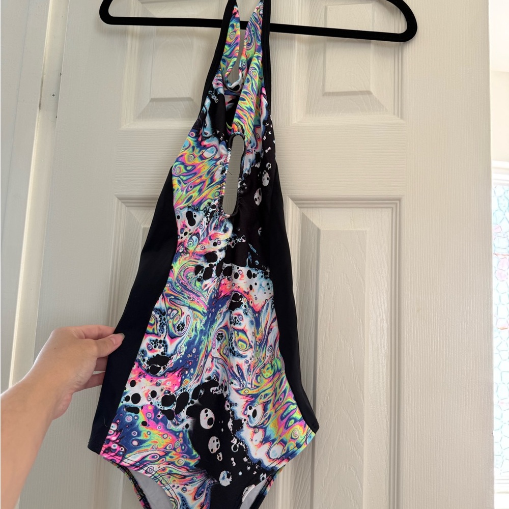 Rave With Mi Gente - Acid Wash Bodysuit